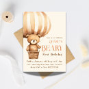 Search for beary 1st birthday invitations Gender neutral