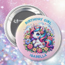 Search for unicorn birthday buttons Blue