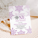 Search for snowflakes 1st birthday invitations Silver