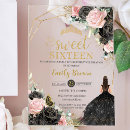 Search for pink black sweet 16 invitations For kids