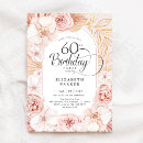 Search for pink and gold 60th birthday invitations Elegant
