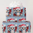 Search for penguin christmas wrapping paper Blue