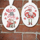 Recherche de vilain ou gentil ornements Santa claus