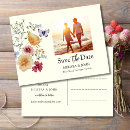Search for wildflowers save the date postcards Bohemian botanical