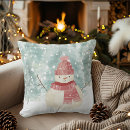 Search for snowman pillows Watercolor