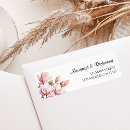 Search for pink magnolia return address labels Watercolor