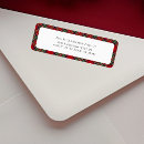 Search for red white check return address labels Tartan