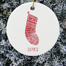 Search for stocking ornaments Red and white