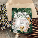 Recherche de jungle anniversaire invitations Empreinte de léopard