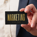 Search for digital marketing business cards Black and gold