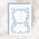Search for blue floral border wedding invitations Baroque