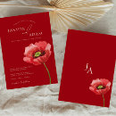 Search for red poppies wedding invitations Floral