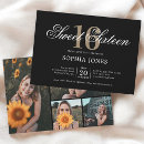 Search for black sweet 16 invitations Elegant