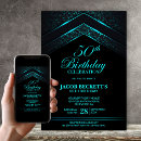 Search for teal 50th birthday invitations Green