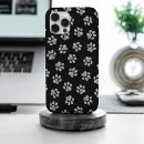 Recherche de chien noir et blanc iphone coques Motif de pattes
