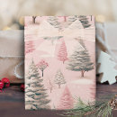 Search for green pine trees wrapping paper Retro