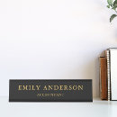 Search for black and gold name plates Business