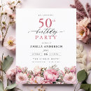 Search for pink 50th birthday invitations Floral