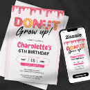 Search for doughnut grow up birthday invitations Colourful