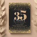 Search for black gold 35th birthday invitations Chic