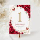 Search for gold and red table cards Floral