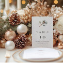 Search for winter wedding table cards Green and white