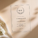 Search for monogram wreath wedding invitations Crest