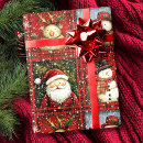 Search for santa clause wrapping paper Red