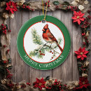 Recherche de oiseau rouge ornements Fête de noël