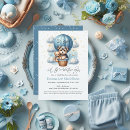 Recherche de ourson baby shower invitations Montgolfière