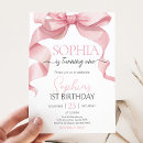 Recherche de pink bow birthday invitations Chic