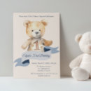 Search for boy bear birthday invitations Navy blue