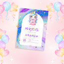 Recherche de pastel unicorn anniversaire invitations Fête magique
