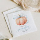 Search for blue pumpkin napkins Little pumpkin baby shower