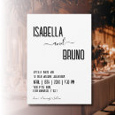 Search for modern simple black and white wedding invitations Classic chic script typography