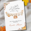 Search for little pumpkin on the way baby shower invitations Autumn fall