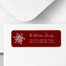 Search for red and white snowflakes return address labels Elegant