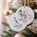 Search for snowman family ornaments First christmas