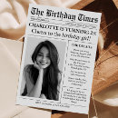 Search for newspaper birthday invitations Black and white