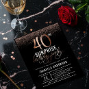 Search for rose gold 40th birthday invitations Black