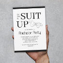 Search for time to suit up invitations Black and white