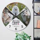Search for dog paw clocks Black and white