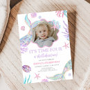 Search for mermaid 4th birthday invitations Splish splash