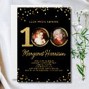 Search for 100th birthday invitations Black and gold