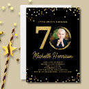 Search for gold confetti birthday invitations Black and gold