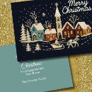 Search for snowy village christmas cards Blue