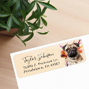 Search for pug return address labels Watercolor