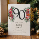 Search for red 90th birthday invitations Watercolor