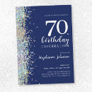Search for blue 70th birthday invitations Milestone