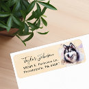 Search for husky return address labels Watercolor